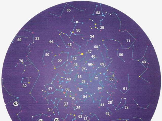 Interaktywne karty gwiazdy niebo z konstelacjami