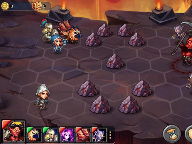 Recenzja gry Heroes taktyka War & Strategy, strategia-RPG na Androida, mieszanka bohaterów szarż z bohaterami mocy i magii, taktyczna mapa bitewna Dalyki, nagrody i nie tylko