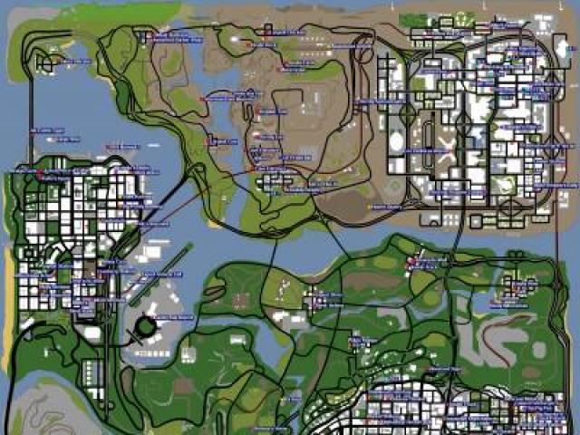 The huge map of Grand Theft Auto San Andreas and its secrets